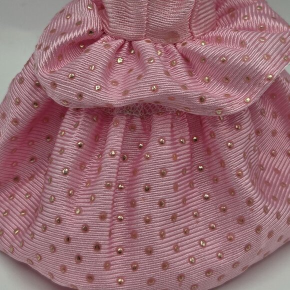 Vintage 1990s Fashion Doll Light Pink Satin Sleeveless Halter Fit & Flare Dress - Picture 2 of 5